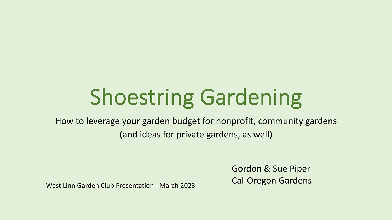 A green background with the title of a presentation.